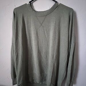 Aerie Green Crewneck Sweater with Raglan Sleeves